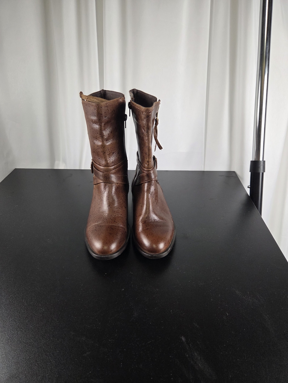Women's Brown Leather Mid-Calf Boots